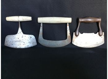 Hand Forged Steel And Wood Rocking Food Choppers