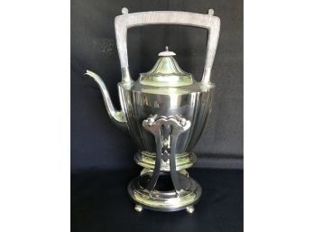 Silver Plate Coffee Pot On Warming Stand - Gorham