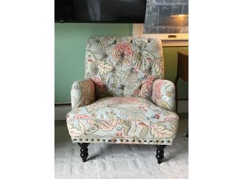 Pier 1 Tufted Linen Floral Club Chair (2 Of 2)