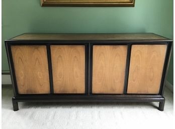 Mid Century Walnut Sideboard With Ebonized Walnut Frame, Mount Airy Furniture North Carolina