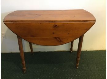 Antique Dropleaf Pine Table With Castors