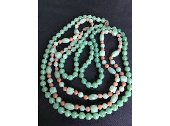 Two Jade Necklaces - 28L And 34L