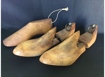 Shoe Forms - Vintage Pair From Paris, Possibly Made From Beech Wood And Single Form, Likely Antique