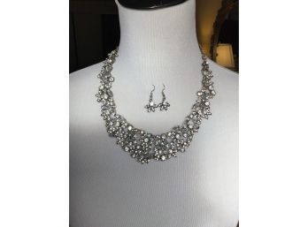 Statement Sparkle Necklace And Coordinating Earrings, Lead And Nickel Free