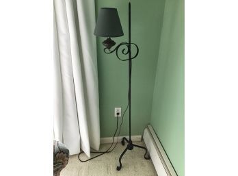 Sweet Iron Scrolled Floor Lamp With Green Shade