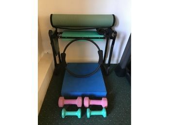 Exercise Lot - Yoga Mat, Hand Weights, Pilates Ring, Plus,