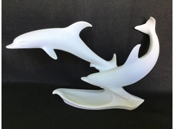 Kaiser Porcelain Figurine Two Dolphins, Signed Bochmann, Germany