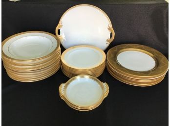 Gold Trim Dishware Including Aynsley For Gilman Collamore, Limoges France & Ovington Bros Of NY, Old Colony
