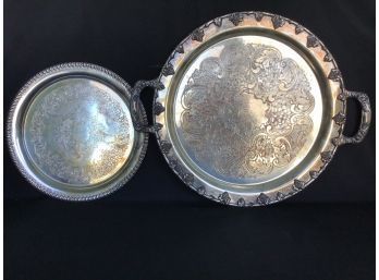 Round Silverplated Platters, By Federal Silver Co And By Wilcox Silver Co