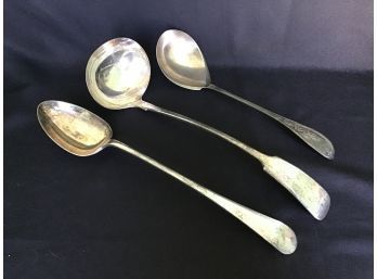 SIlverplated Large Serving Spoons And Ladle - Cheltenham, Rogers Smith, Plus