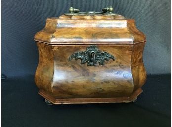 19th Century English Octagonal Burl Wood Tea Caddy