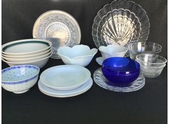 Lot Of Ceramic And Glass Bowls And Plates