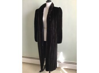 Full Length Custom Made Mink Coat  With Pockets - Fits Like A Large
