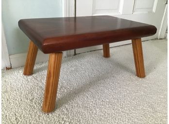 Wooden Footstool Or Bench, Mixed Woods