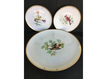 Audubon Bird Plates - Baltimore Oriole, Cardinal And Goldfinch, Bavaria Germany