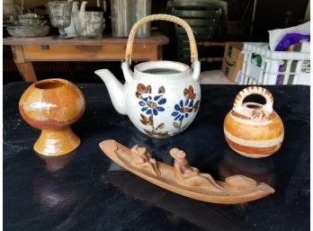 Pottery And Wood Decor
