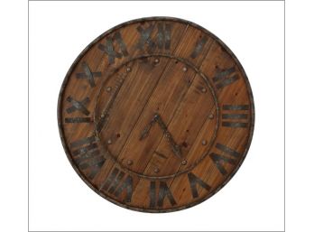Pottery Barn Rustic Wood And Iron Clock