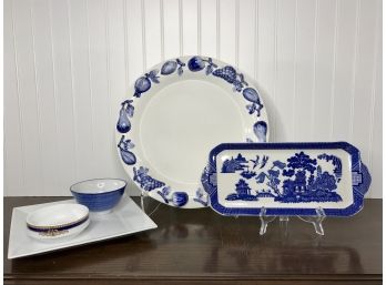 Blue And White Serving Set