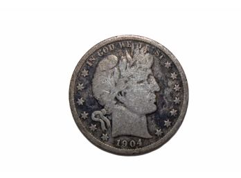 1904 Silver Barber Half Dollar
