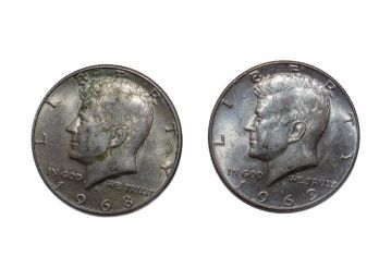 Kennedy 1968 & 1969 Half Dollar Coins
