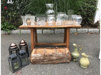 Assortment Of Glass Vases And Metal Decor - Wilton Pickup