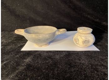 Two Small Antique Greek Pottery Pieces