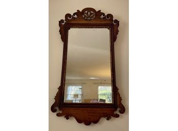 Antique Chippendale Wood Frame Mirror Likely Early 1800's