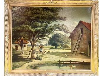 Vintage Artist Signed Pastoral Painting