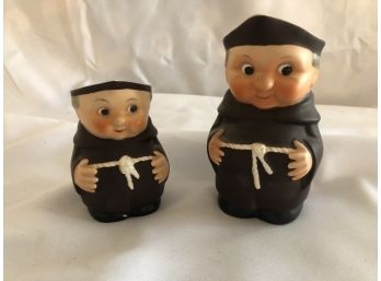 Pair Of Vintage Goebel Friar Tuck Monk Pitchers