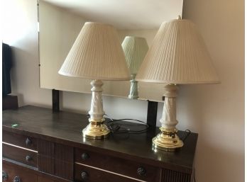 Pair Of Vintage Ivory Lamps