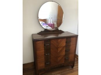 Vintage Mid-Century Johnson-Carper Furniture Co Dresser With Mirror