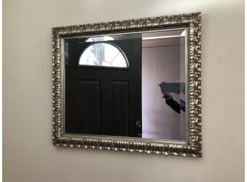 Ornate Beveled Silver Mirror
