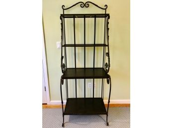 Wrought Iron And Glass Baker's Rack