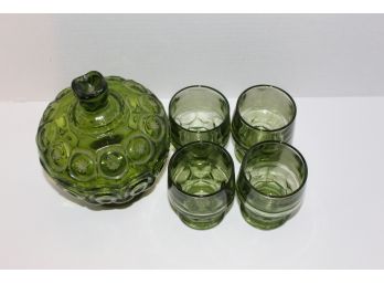 MidCentury Emerald  Glassware