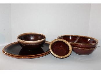 Brown Drip Pottery Hostess Set