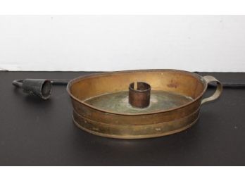 Early American Copper Candleholder