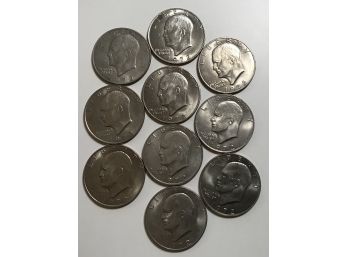 1972 Eisenhower One Dollar  - 10 Coins