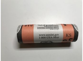US MINT ROLL OF KANSAS STATE 2005 STATE QUARTERS NEVER OPENED $10 Roll
