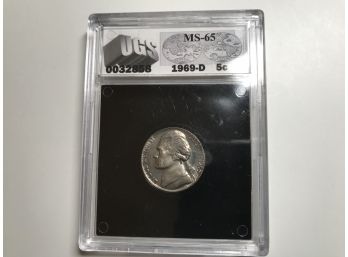 1969-D Jefferson Nickel Graded MS65