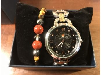 NEW - COMBO Louis Richard Ladies Watch With A Beaded Bracelet
