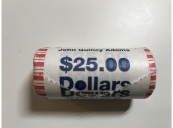 $1.00 GOLD COIN UNOPENED ROLL JOHN QUINCY ADAMS TOTAL OF $25.00 Of Gold $1.00 Coins