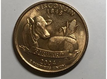 Gold Coin 2004 State Quarter Wisconsin