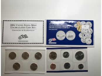 2004 United States Mint Uncirculated Coin Set With COA