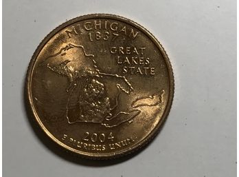 Gold Quarter 2004 State Of Michigan