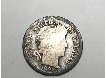 Better 1893 US BARBER LIBERTY SILVER DIME COIN