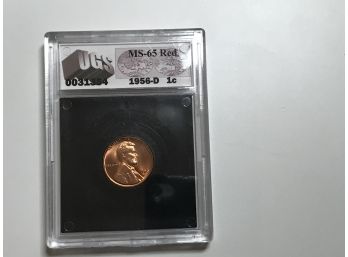 1956-D Graded Wheat One Cent Graded MS-65 RED