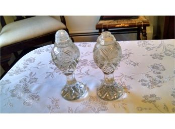 Cut Glass  Crystal Salt And Pepper Shakers