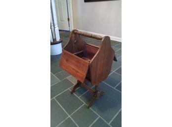 Antique Wood Stand - Can Be Used For Storing Magazines, Liquor??