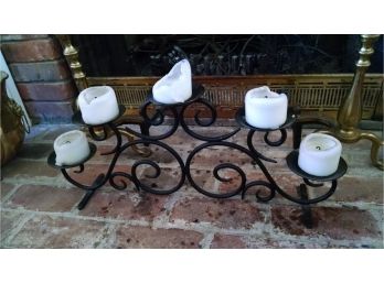 5 Candle Fireplace Candleholder - 25'W X 11'H