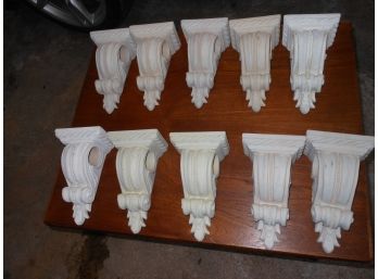 Set Of 10 Curtain Holders - Creme Color - Resin